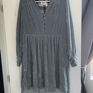 Holding Horses Anthropologie Velvet Dress. Blue/gray color!